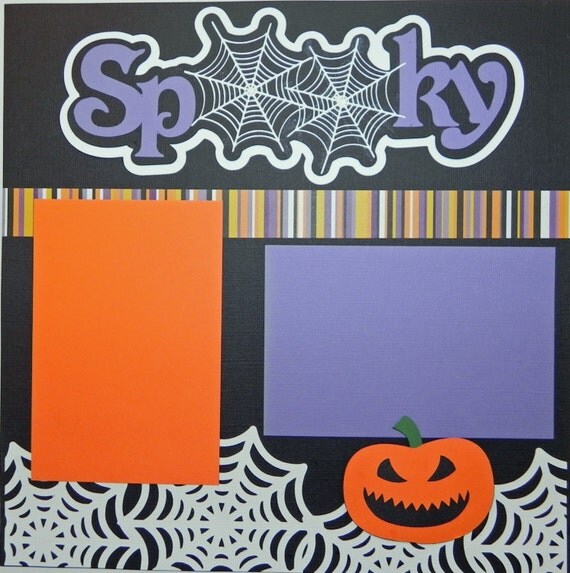 Items similar to Halloween 2-Page 12X12 Scrapbook Page or Premade ...