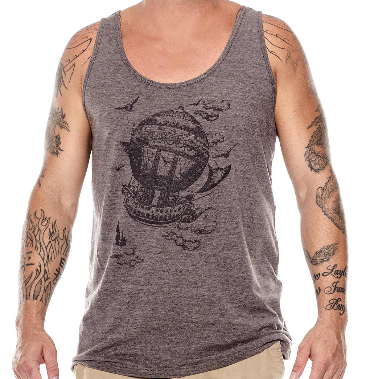 Airship tank top Vintage Steampunk Men's Tank Top Unisex