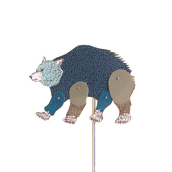 DIY Paper Puppet - BEAR, paper doll available on etsy
