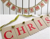Christmas Banner - Embossed Sm Dots - READY TO SHIP - Christmas Home Decor Holiday Home Decor Christmas Garland Holiday Banner Holiday Decor Il_170x135
