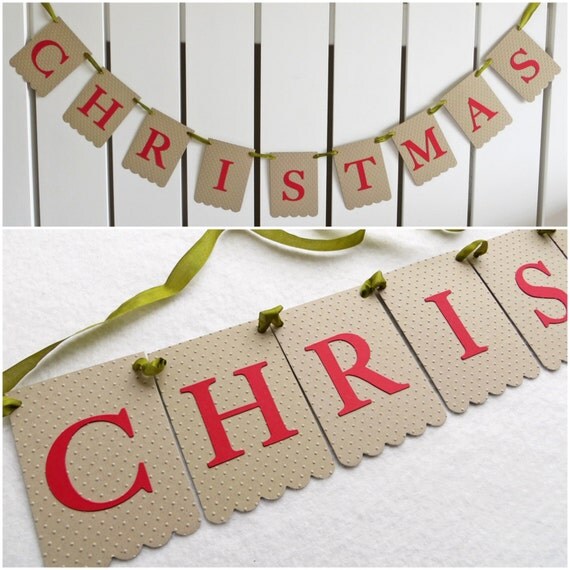 Christmas Banner Embossed Sm Dots READY TO by FreshLemonBlossoms