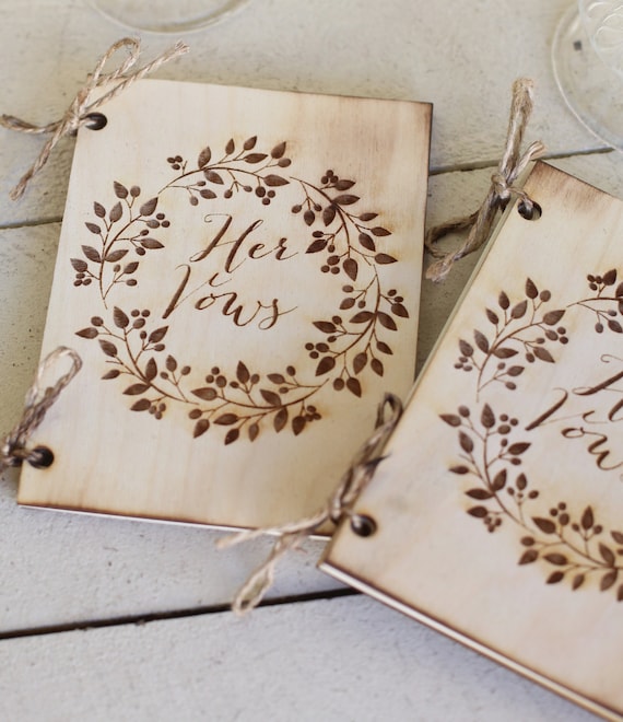 Rustic Wedding Vow Books His and Hers NEW 2014 Design by Morgann Hill Designs by braggingbags