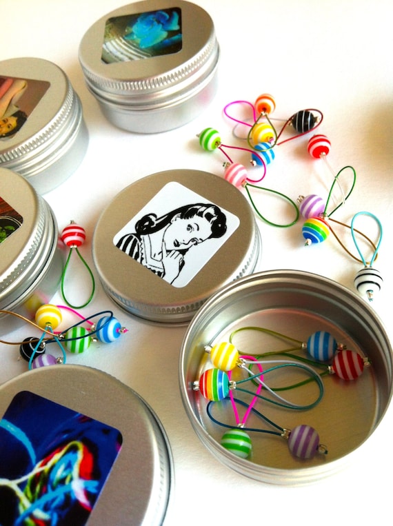 Quirky Christmas Stocking Ideas for the Crafter - Stitch Markers & Tin - QUIRKY COOL SELECTION