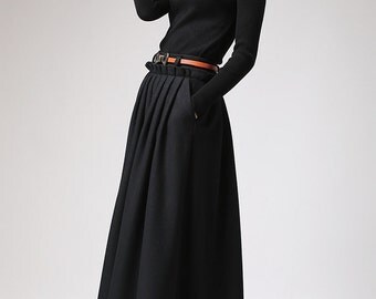Black full skirt | Etsy