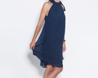 14510 Dry Rose Open Back Chiffon Dress
