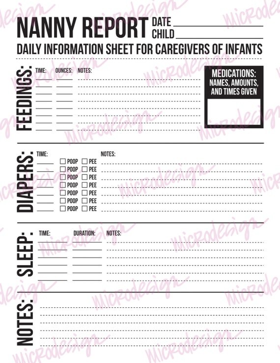 babysitter information sheet template
