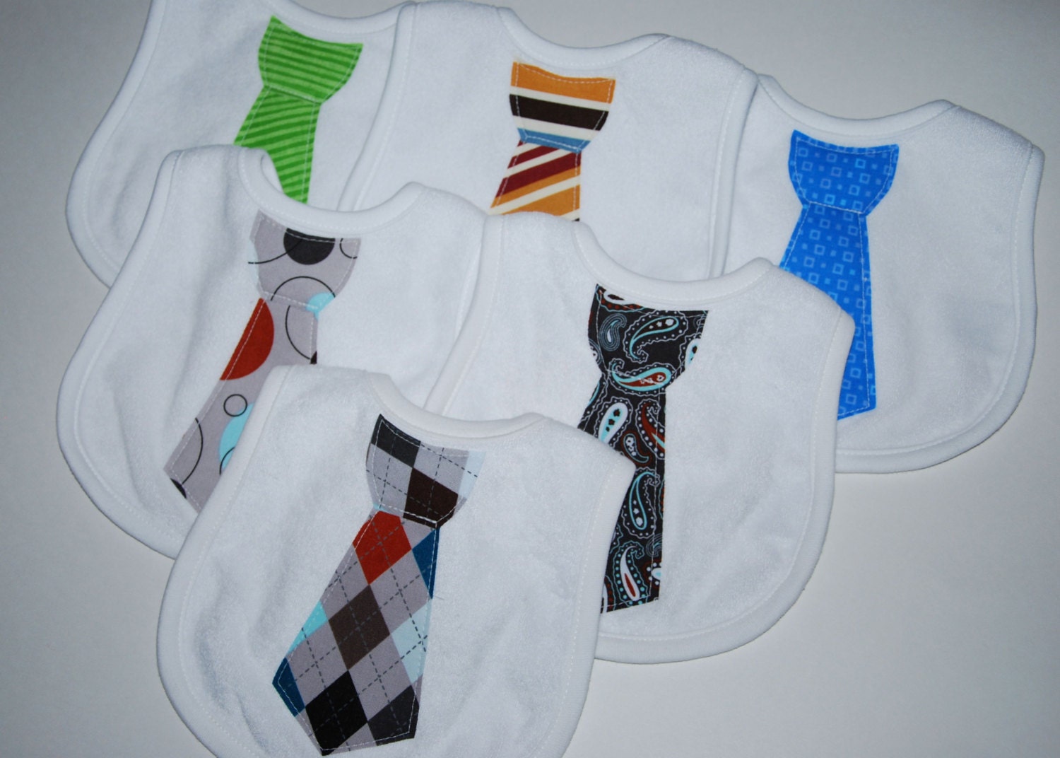 Baby Boy Bib Neck Tie Bib Necktie Appliqué Bib Applique