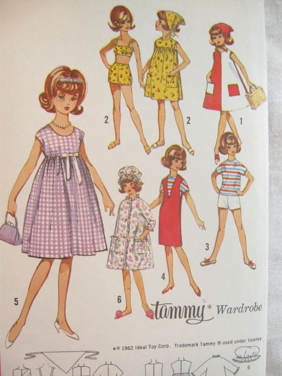 Simplicity 5446 Tammy Doll Clothes Vintage Sewing Pattern 12