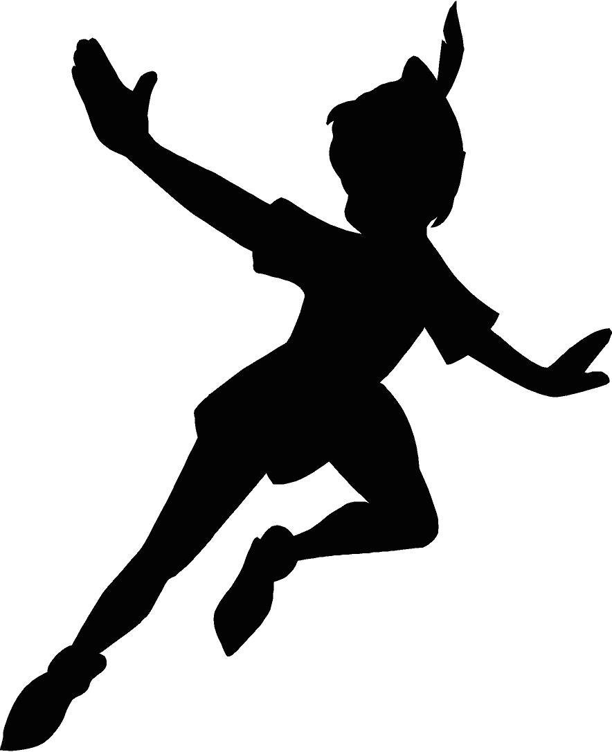 Peter Pan flying Silhouette 1225x15 Vinyl Decal Wall Art