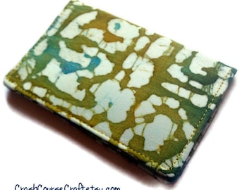 Credit Card Holder, Card Wallet, Business Card Holder - Batik Seafoam Green and Blue Ocean