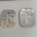 Silver Dogtag Sideways Cut Out Crosses Charm Connector For Trending Bracelets Two Holed 1 Cross