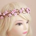 wedding flower crown / dainty pink rose floral hair wreath headband, halo, bridal, wedding, festival, party, summer, spring.