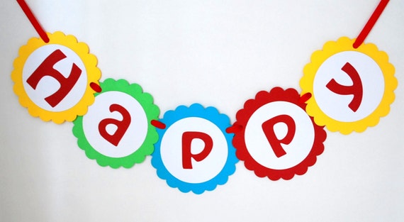 Happy birthday banner, Bright colors colorful banner for your Party