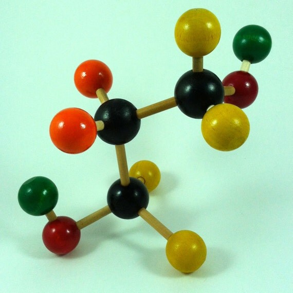 Molecule Sculpture made with Vintage Chemistry Materials OOAK