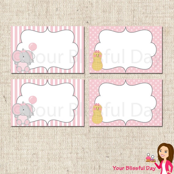 PRINTABLE Little Peanut Elephant First Birthday Girl Label Tents Il_570xn