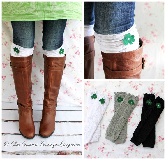 Items similar to St Patrick's Day Ruffle Boot Cuffs Girl's Women's ...