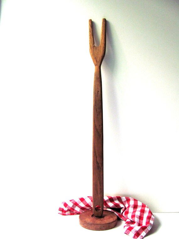 Antique Vintage Laundry Fork Wash Stick Fork Paddle Stick Hand