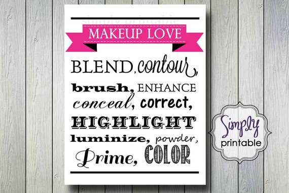 Makeup Love Wall Print 11x14 DIGITAL Il_570xn