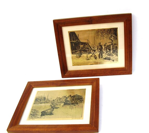 Vintage Nautical Art 4 Gold Foil Framed Lionel Barrymore