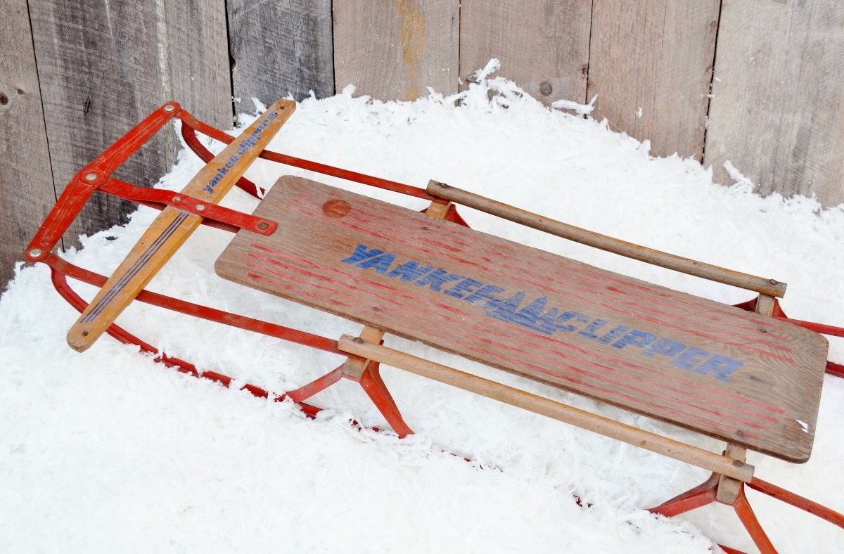 Yankee Clipper Snow Sled Flexible Flyer Winter Wooden Runner
