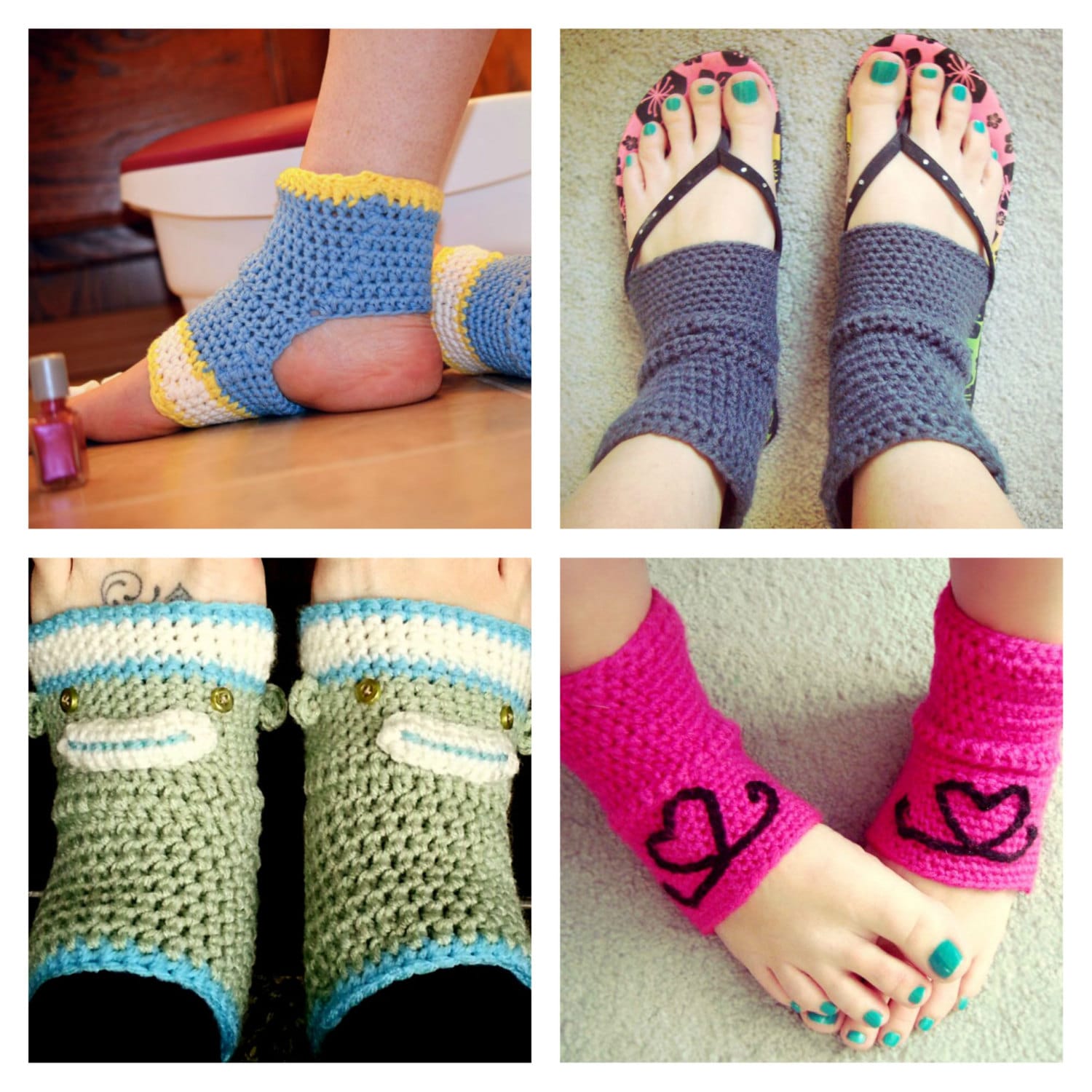 etsy pattern crochet sock Yoga/Flip by Socks Flop CROCHET PATTERN KaleidoscopeArtGifts with