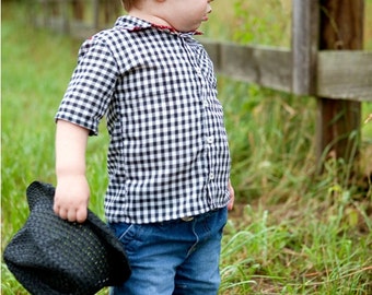 Summer shirt for Boys - 12 months to 6 years - pdf Pattern and Instructions FREE Shipping