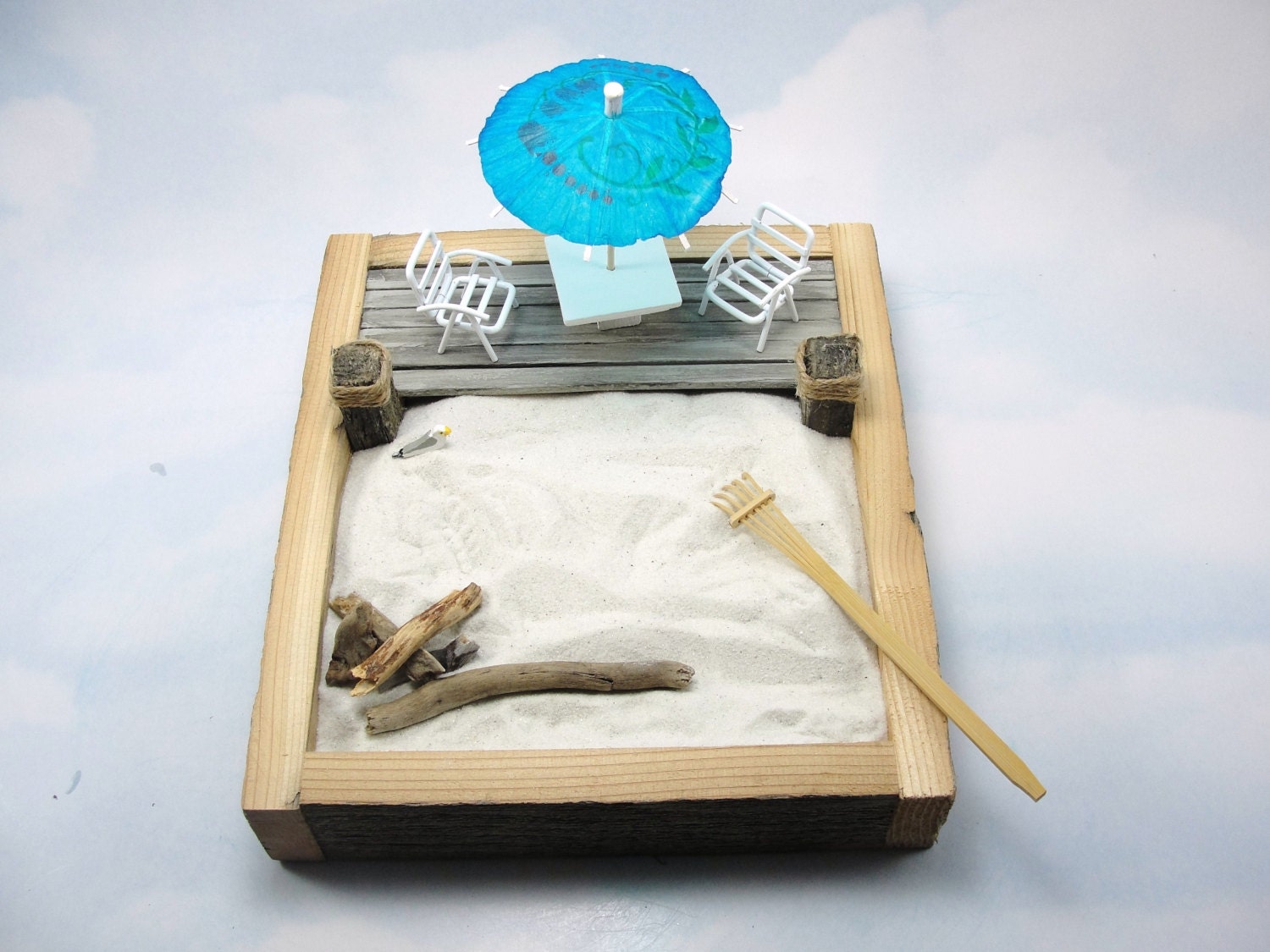 miniature zen beach garden kit 2 miniature by ScrapwoodStudio