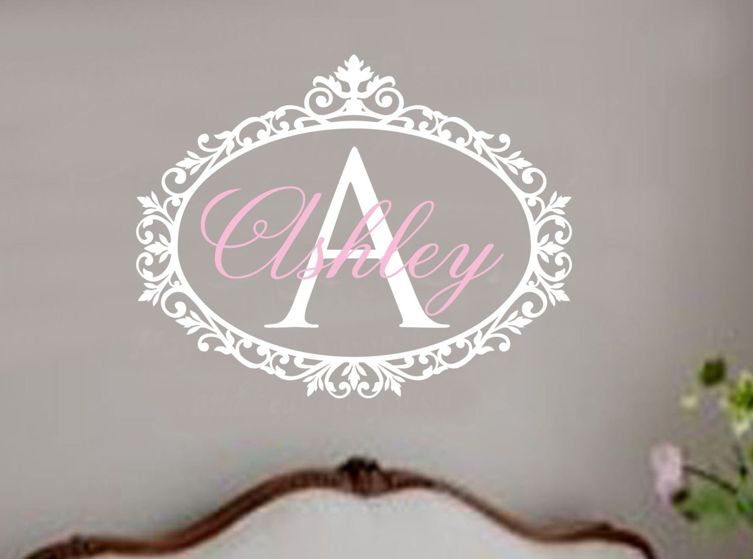 Wall Decal Nursery Monogram Wall Decal Baby by AllOnTheWallVinyl