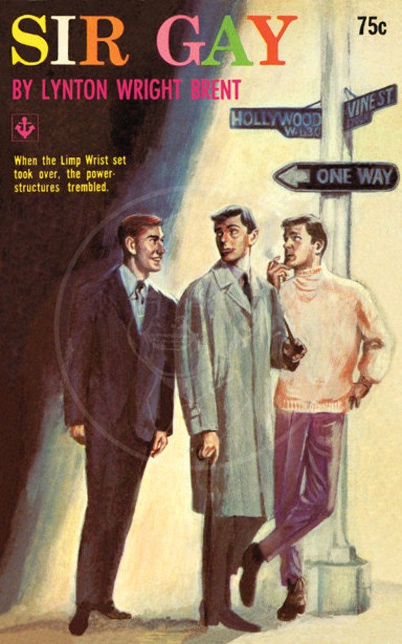 Sir Gay 10 x 16 Giclée Canvas Print of Vintage Gay Pulp