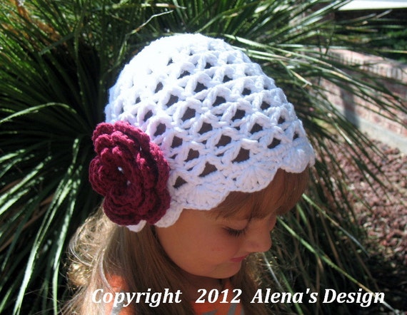 Lace  hat Toddler with  beanie   Pattern Rose Child 015 pattern Hat  Beanie lace  Crochet Baby