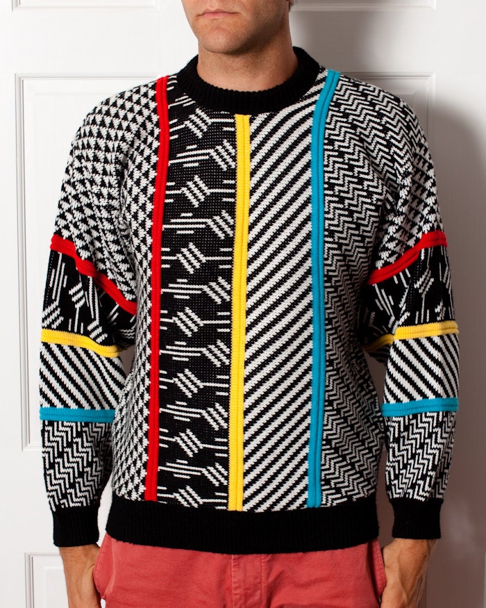 The Best 80s Sweater XSTATX Vintage Sweater 80s 90s Mens