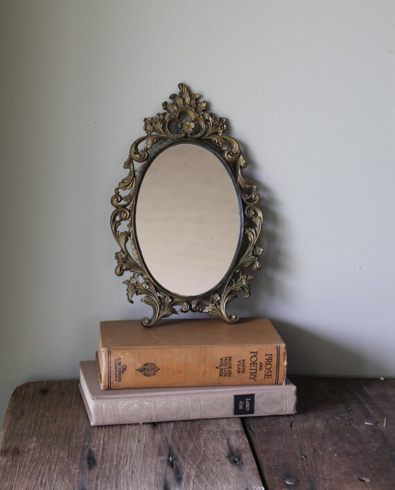 Ornate Gold Mirror Vintage Wall Hong Kong by TheSquirrelCottage