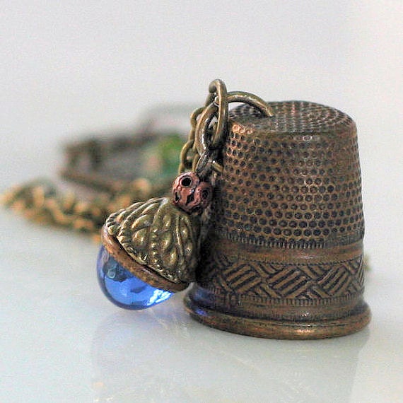 Thimble Kiss Peter Pan and Wendy Thimble and Acorn Necklace in