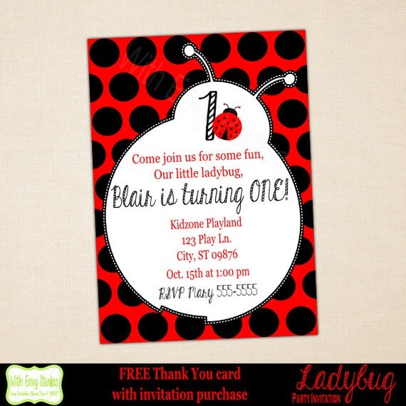 Ladybug Party Invitation, Ladybug Birthday Invite, Printable Invitation, Digital Ladybug Invitation, Ladybug Party Printables Il_570xn