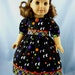 CLEARANCE - American Girl Doll Clothes - Halloween Dress and Headband in Night Eyes Print and Plaid - Seasonal