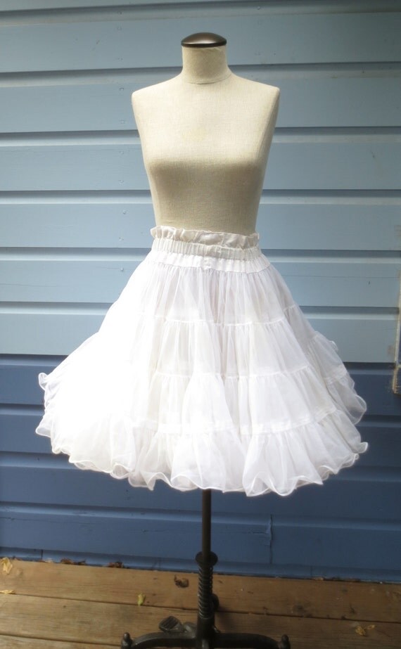 Vintage 50s Petticoat White Ruffle Petticoat by kerrilendo on Etsy