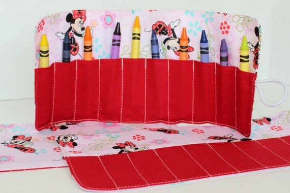 Minnie Mouse Inspired crayon roll up Il_570xn