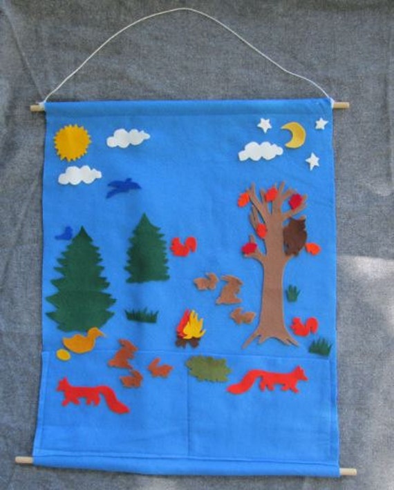 Waldorf Felt Story Board & Pieces SET by FolkOfTheWood on Etsy