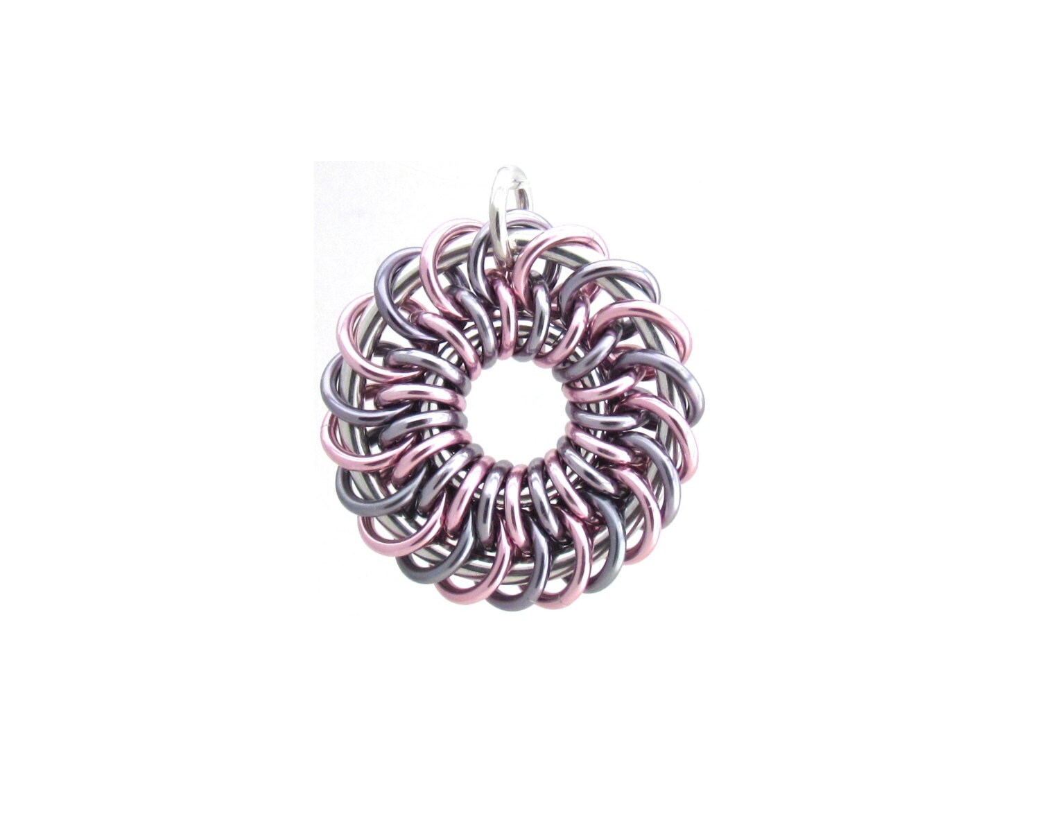 Spiral Pendant Jump Ring Jewelry Chain Maille Pendant
