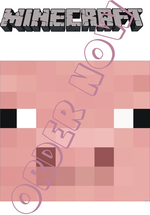 Printable Minecraft Pig Face