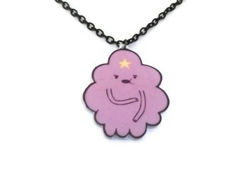 Lumpy Space Princess Necklace, Adventure Time LSP, Oh My Glob, Cute Kawaii Laser Cut Necklace