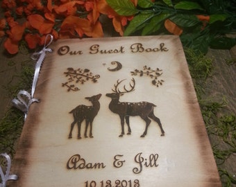 Wedding Guest Book or Words of Wisdom Book Rustic and Personalized Custom Guest Book