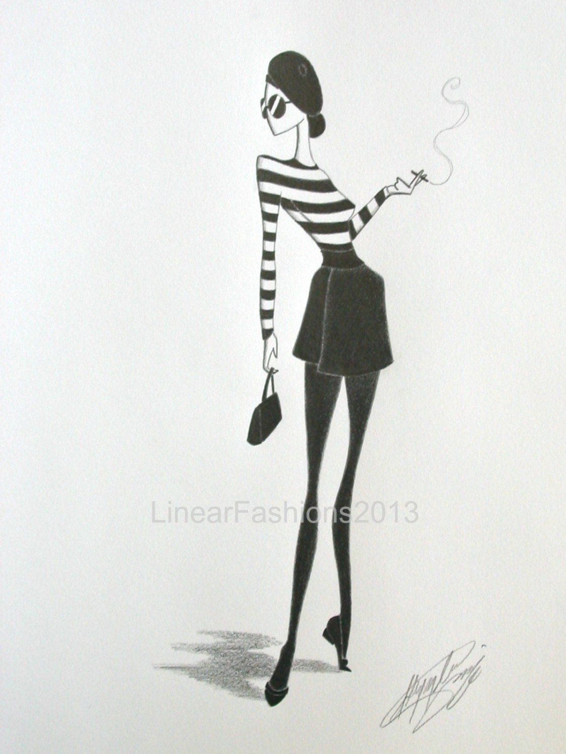 black and white fashion art