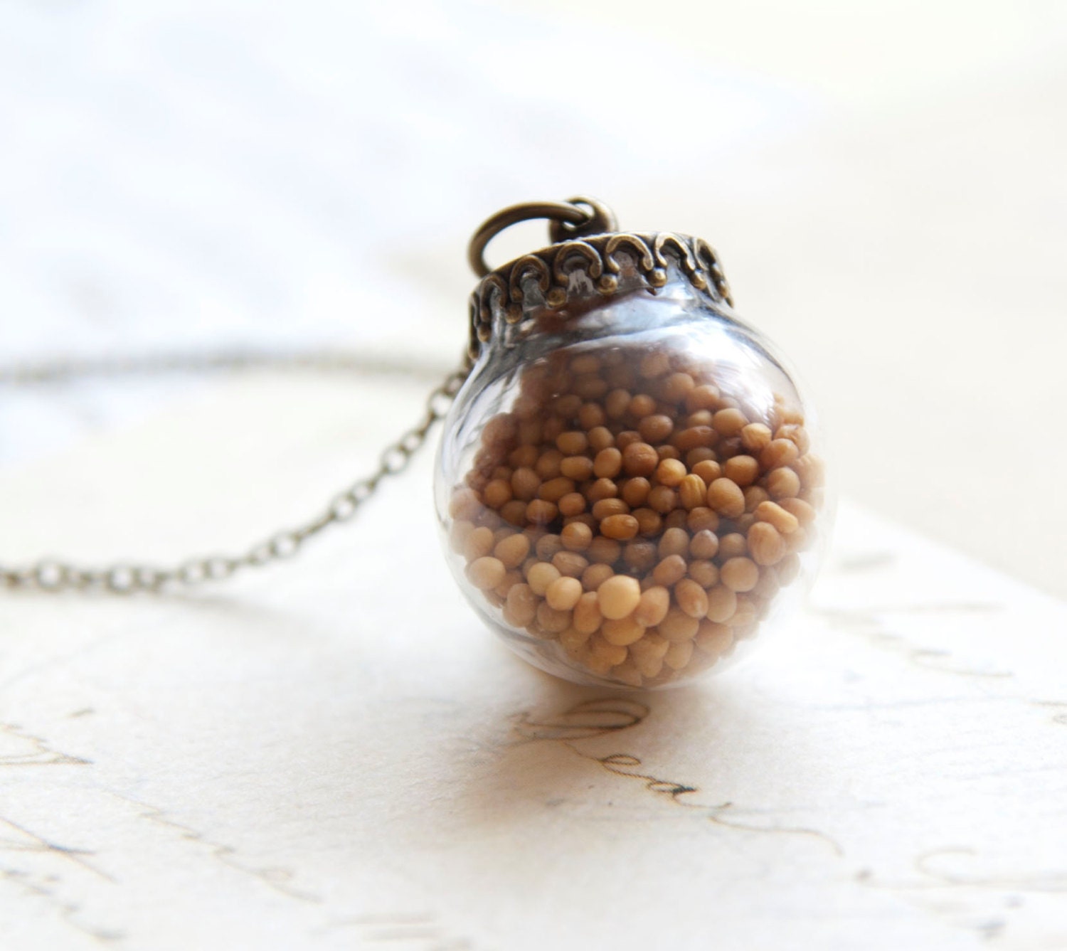 Mustard Seed Necklace Inspirational Necklace by ButterflyMood