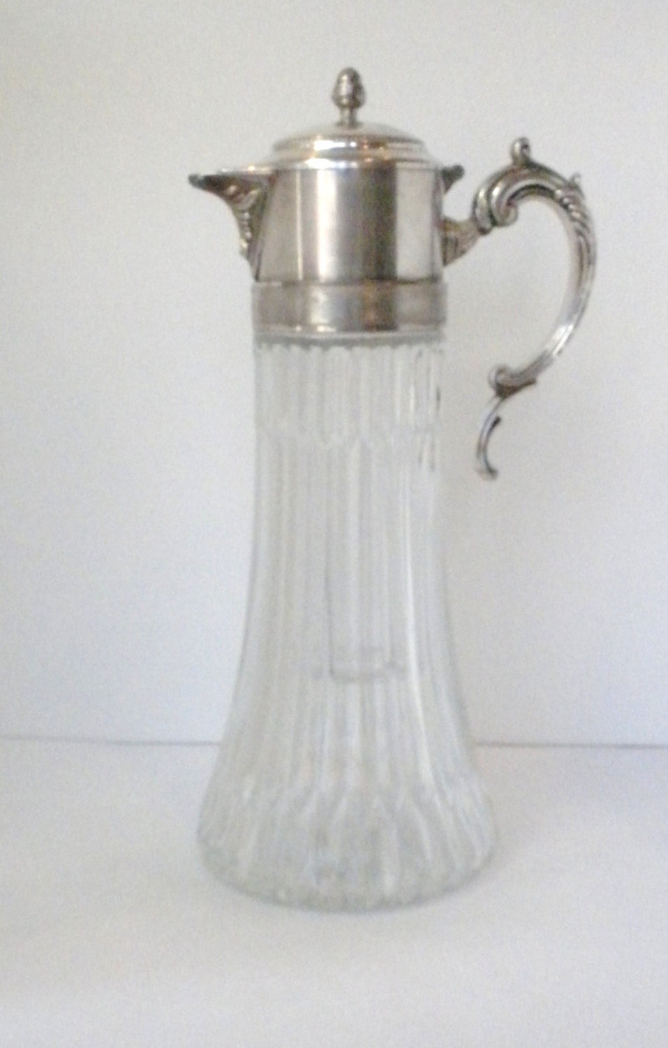 Vintage Cut Glass Wine Cooler/Decanter Silver Plated by oldandnew8