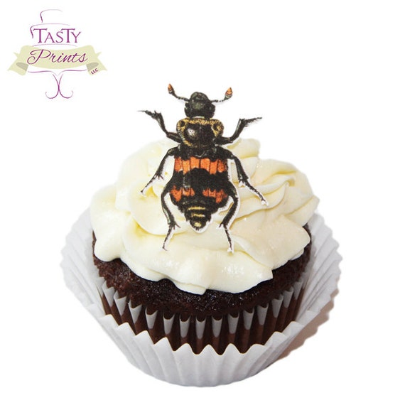 Edible Bugs - 12 Halloween edible cupcake decorations Il_570xn