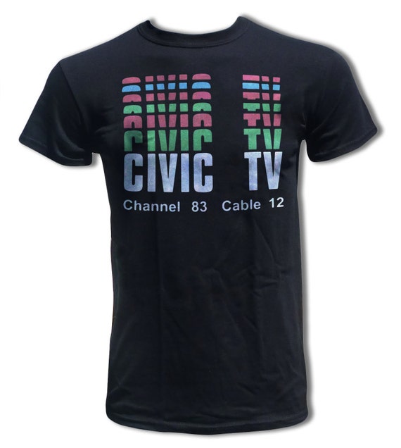 Civic TV T Shirt Videodrome 1980s Retro Cult by StrangeLoveTees
