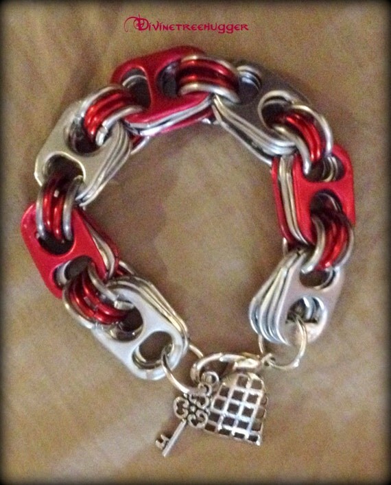 Upcycled Valentine Pop Top Pull Tab Bracelet by