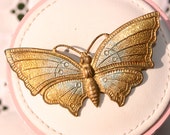 Vintage Brass Butterfly Brooch (c1930s)