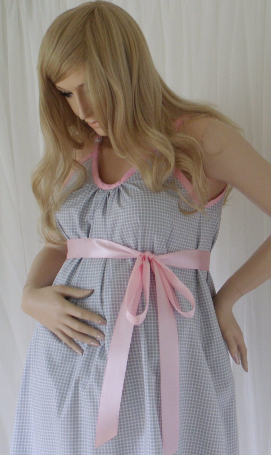 Soft gray Maternity Hospital Gown delivery nursing gown